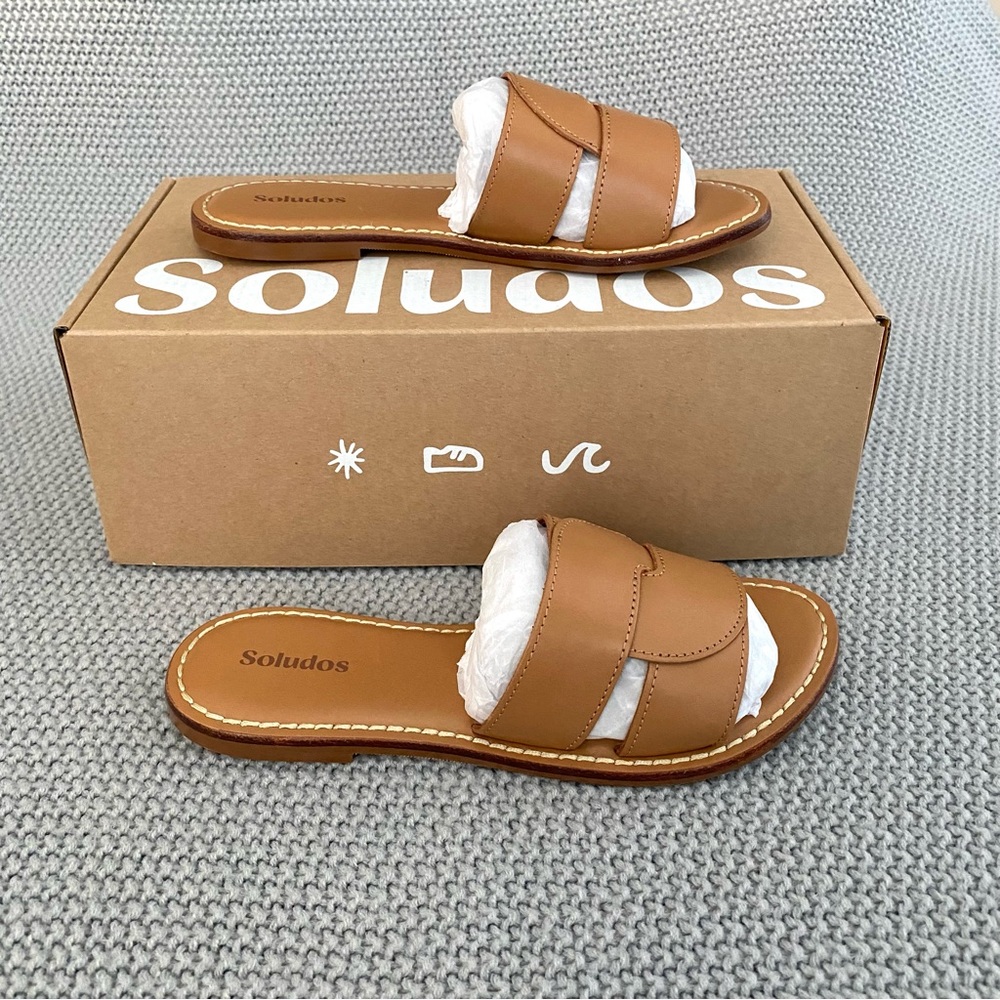 Soludos Shea Interlocking Sandals Camel Size 6 NIB - Picture 7 of 12